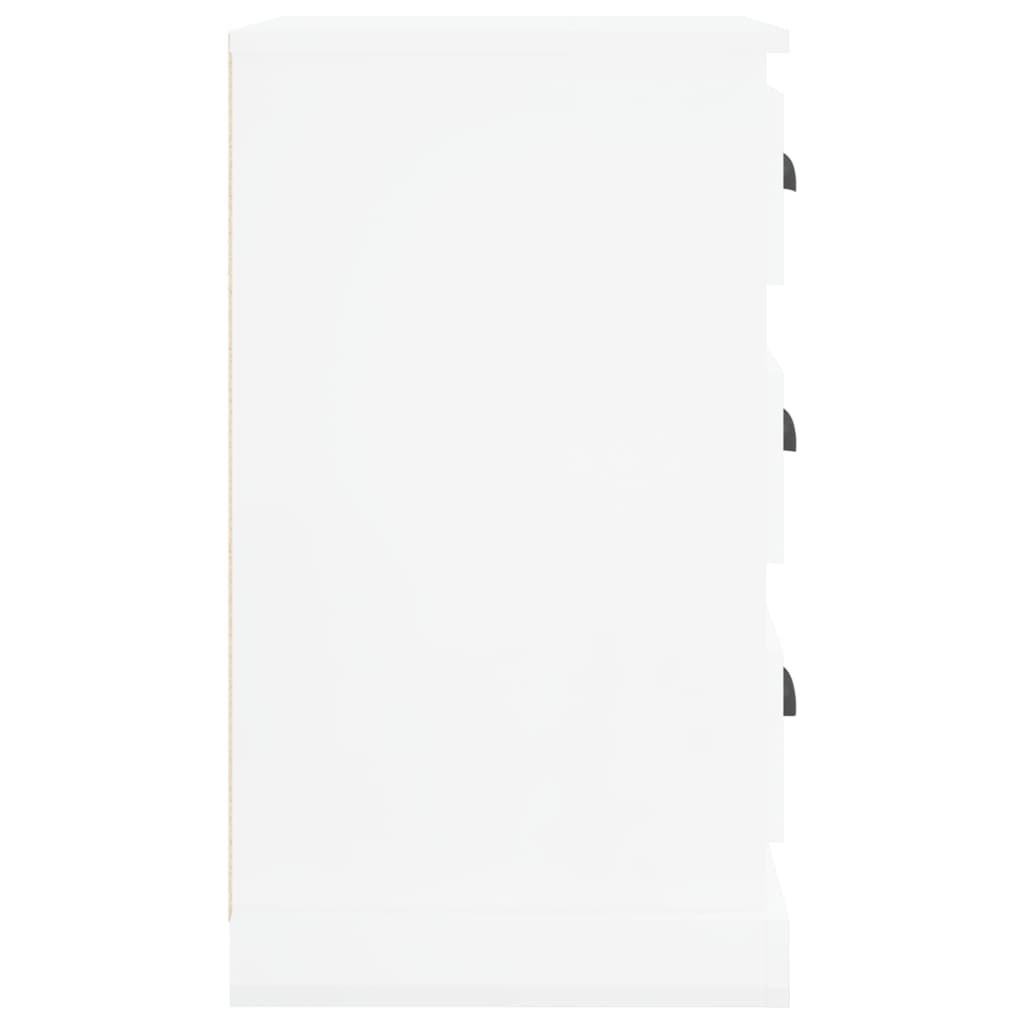 Mesa cabeceira 39x39x67 cm derivados madeira branco brilhante
