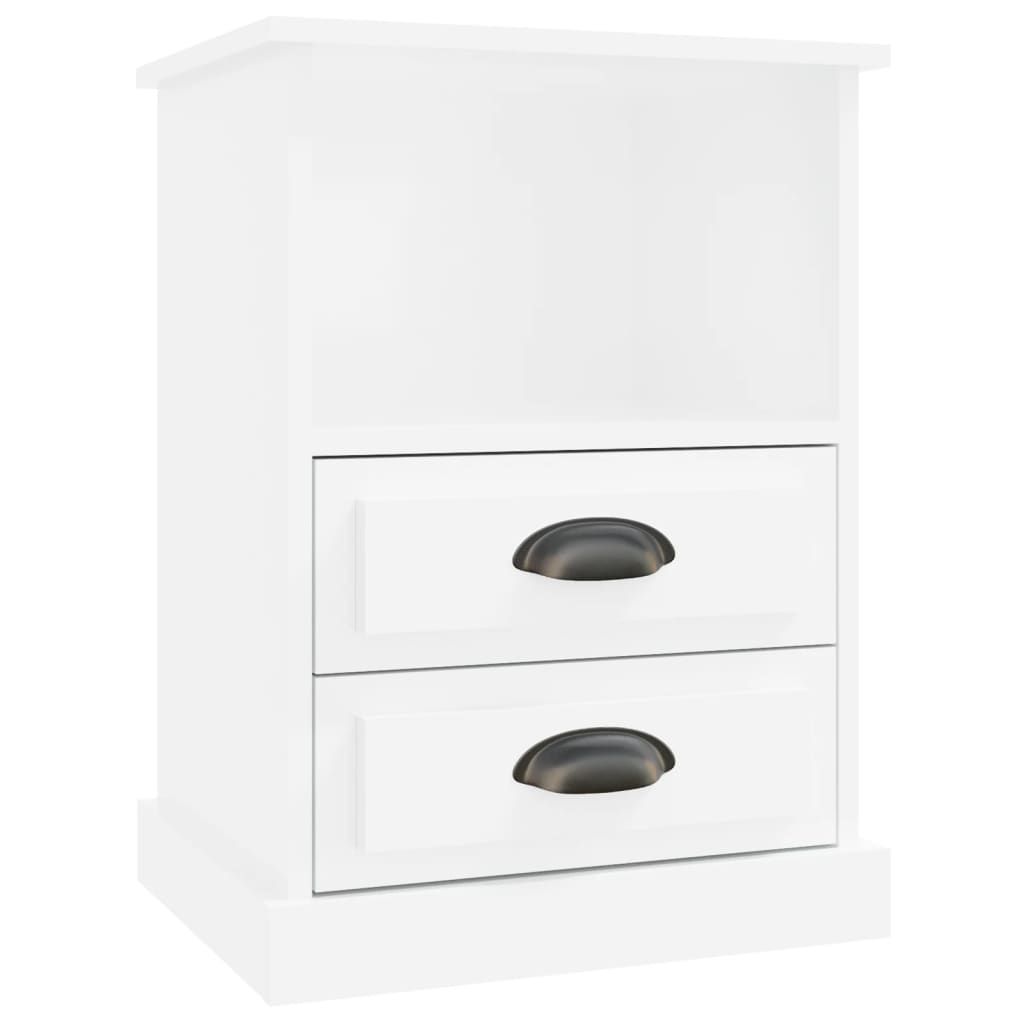 Mesas de cabeceira 2 pcs 43x36x60 cm branco brilhante