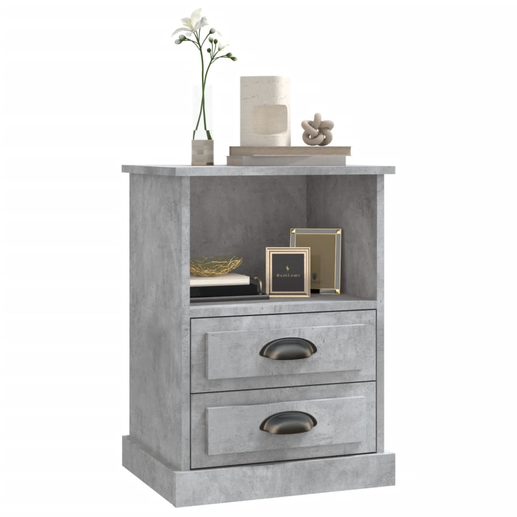 Mesa de cabeceira 43x36x60 cm cinzento cimento