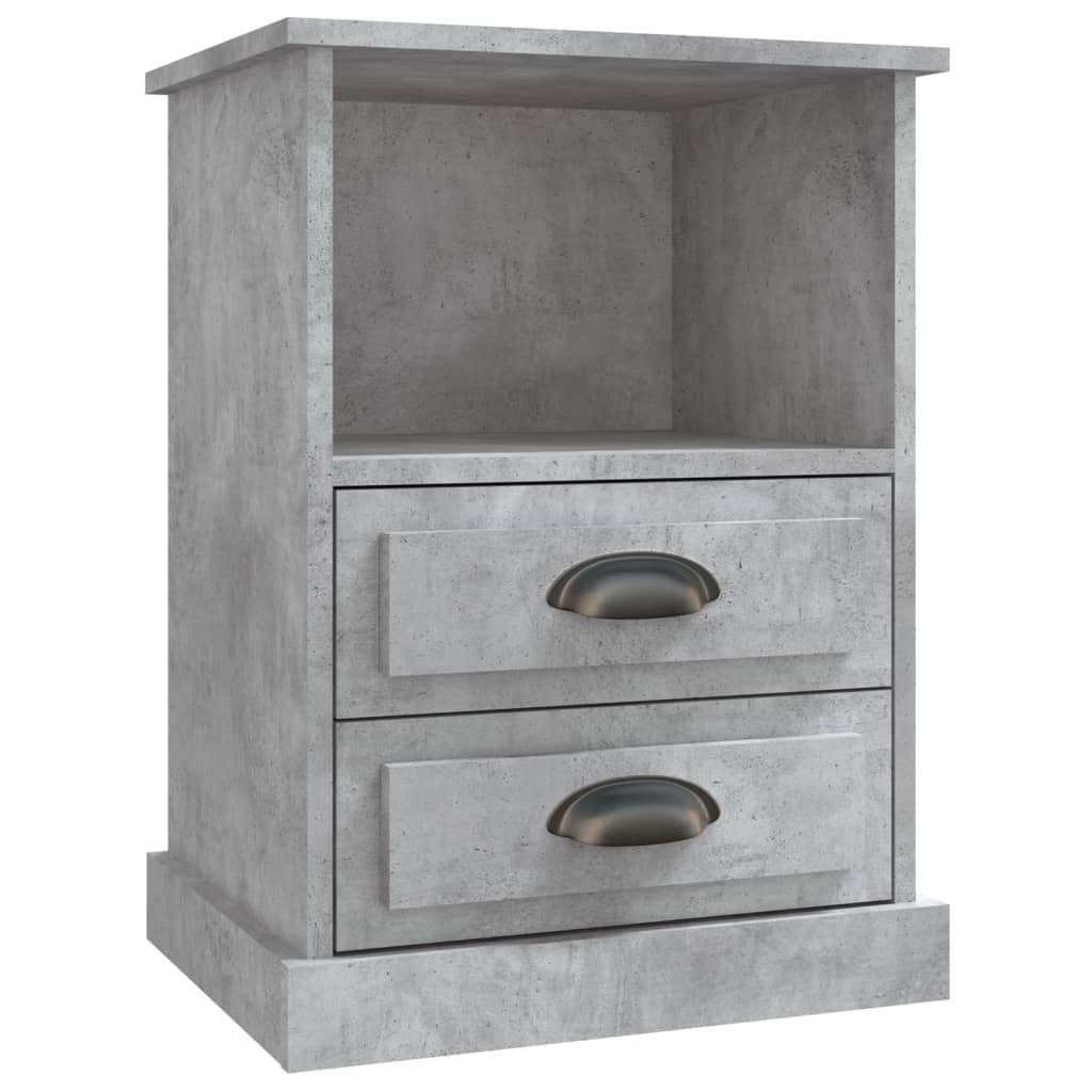 Mesas de cabeceira 2 pcs 43x36x60 cm cinzento cimento