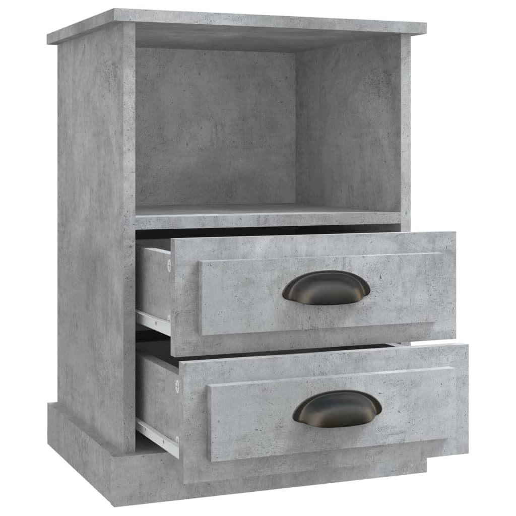 Mesas de cabeceira 2 pcs 43x36x60 cm cinzento cimento