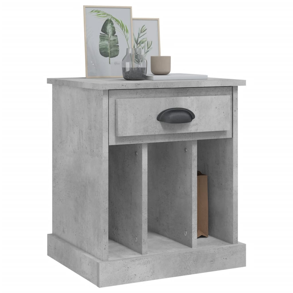 Mesas de cabeceira 2 pcs 43x36x50 cm cinzento cimento