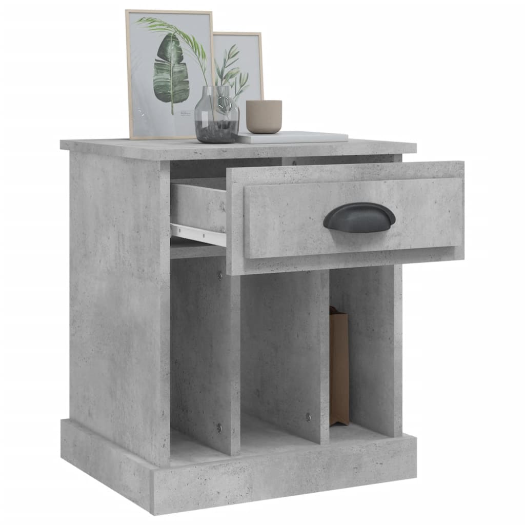 Mesas de cabeceira 2 pcs 43x36x50 cm cinzento cimento