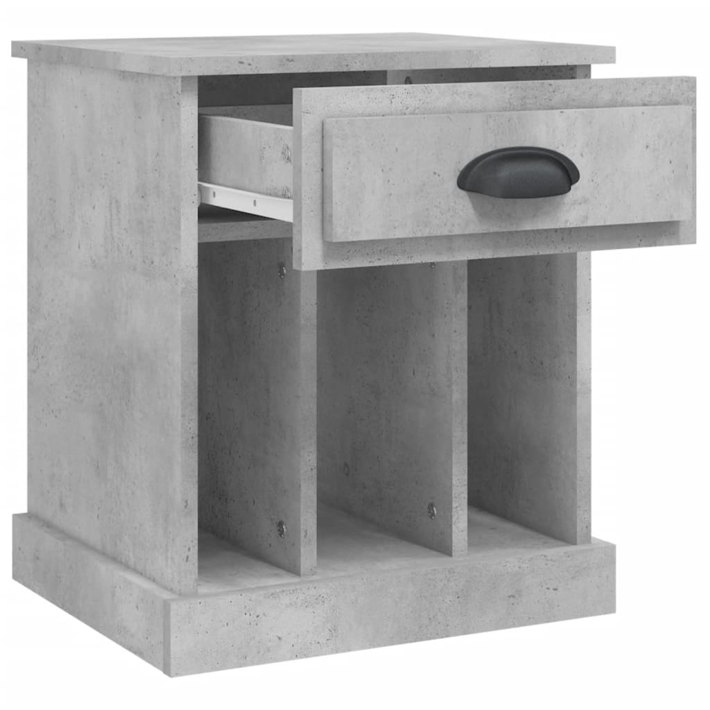 Mesas de cabeceira 2 pcs 43x36x50 cm cinzento cimento