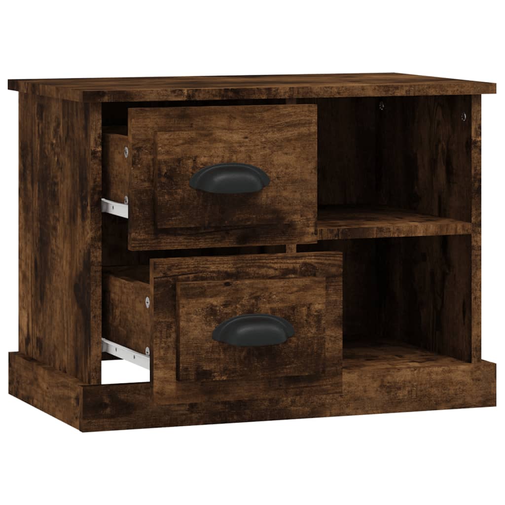 Mesa de cabeceira 60x35,5x45 cm cor carvalho fumado