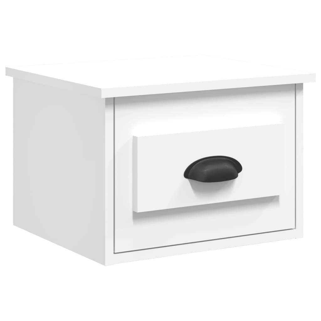 Mesas de cabeceira de parede 2 pcs 41,5x36x28 cm branco