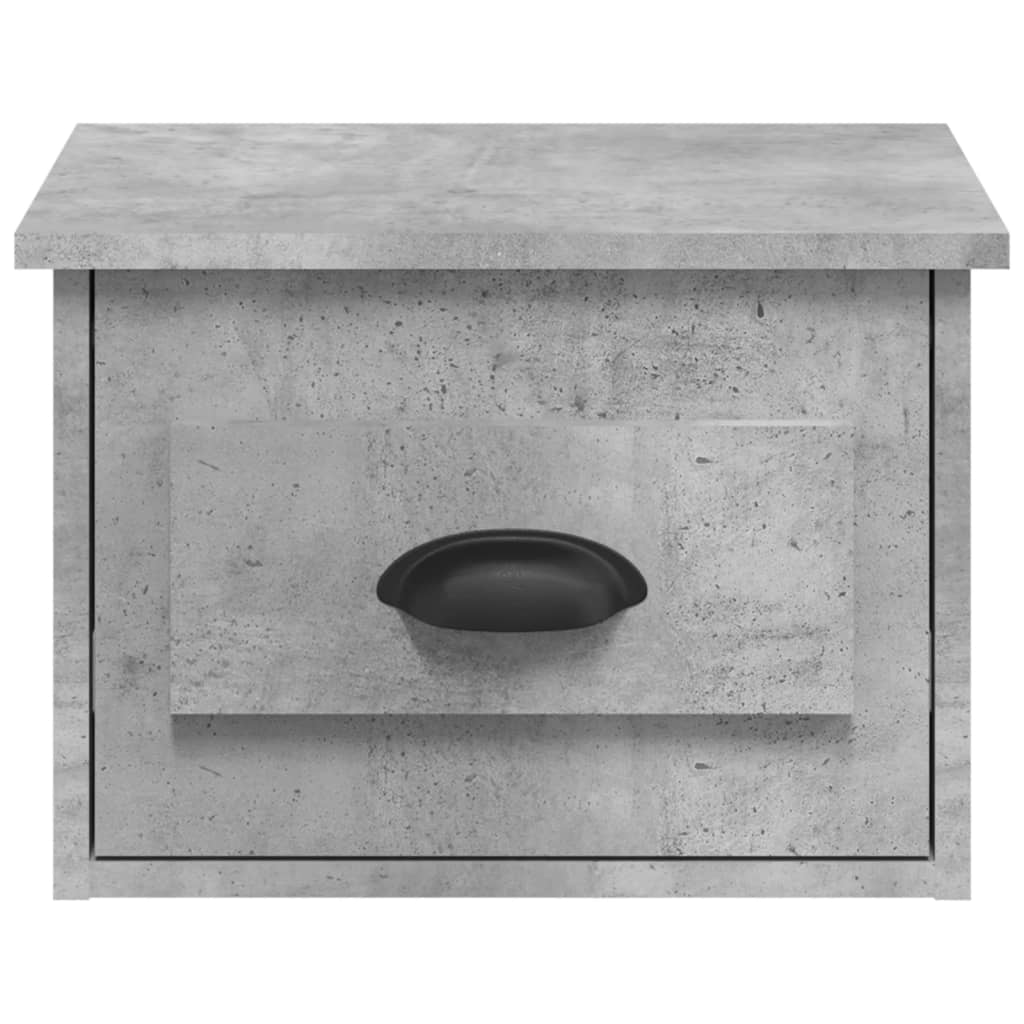 Mesas de cabeceira parede 2 pcs 41,5x36x28 cm cinzento cimento