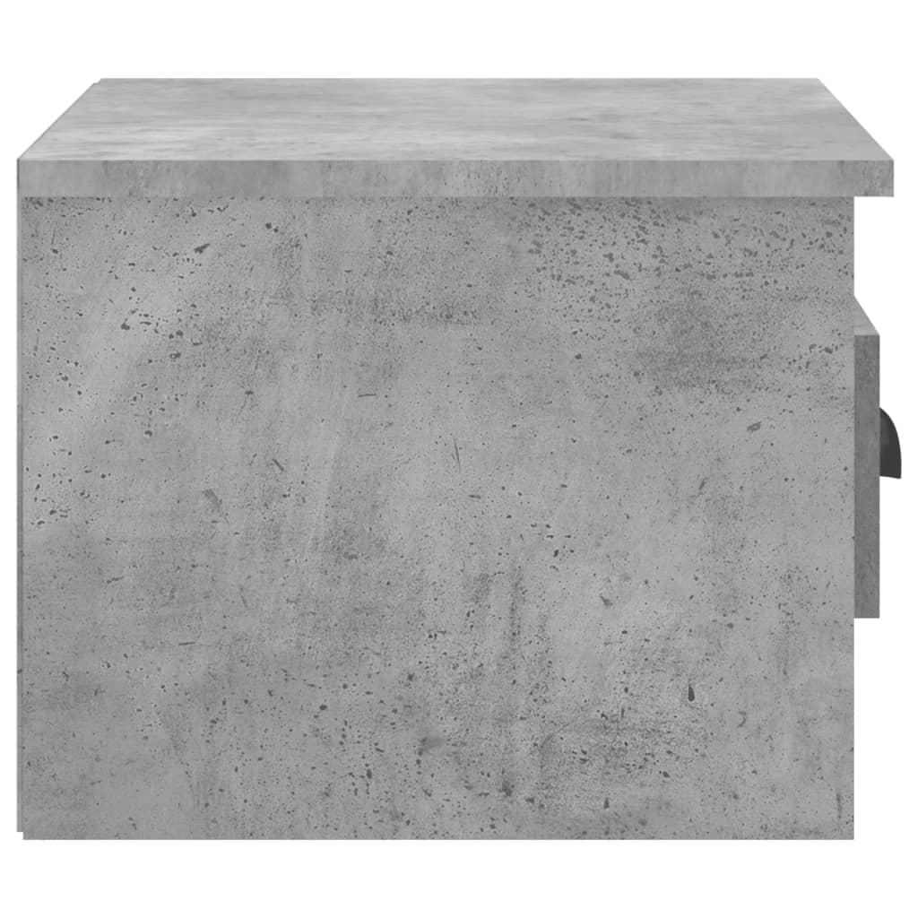 Mesas de cabeceira parede 2 pcs 41,5x36x28 cm cinzento cimento