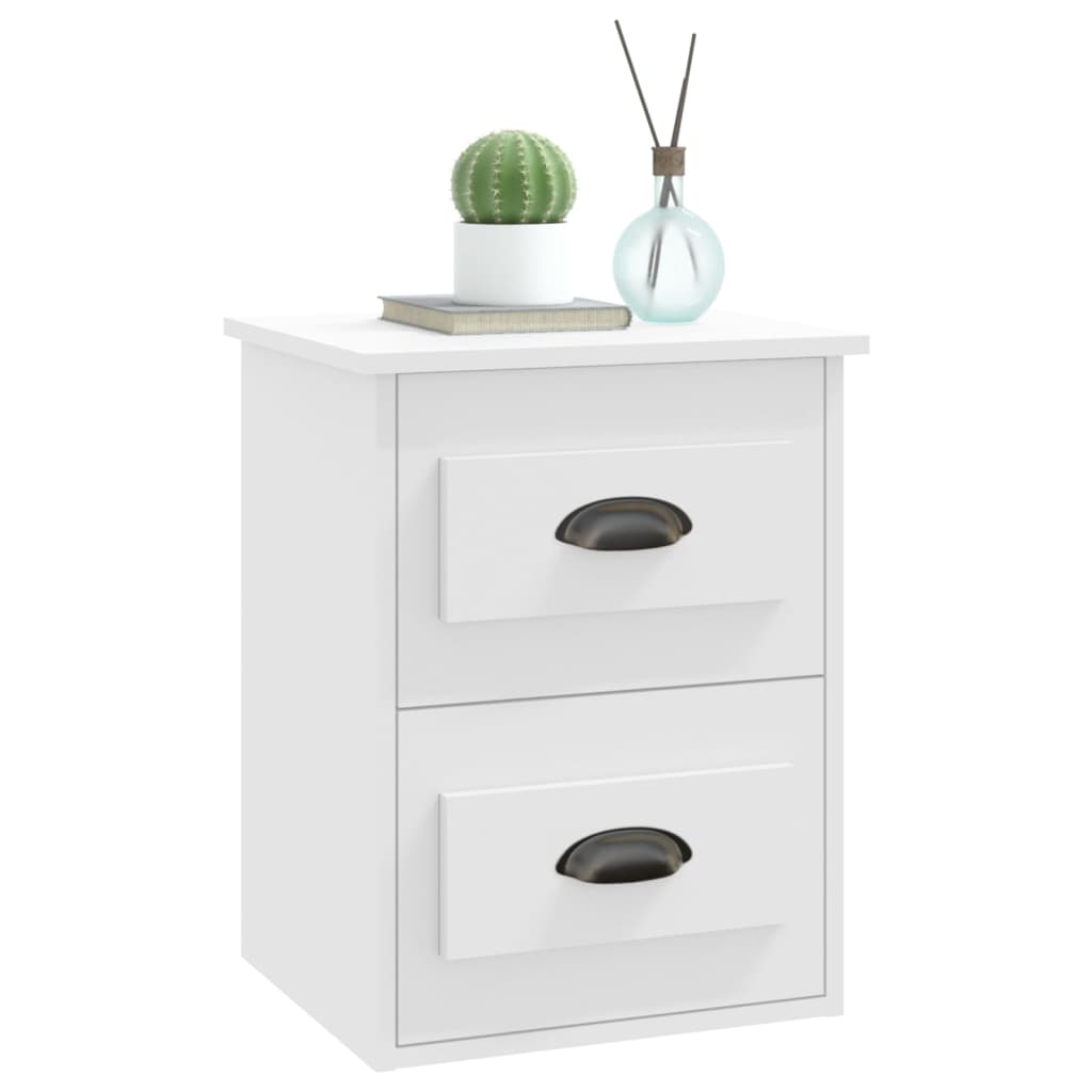 Mesa de cabeceira de parede 41,5x36x53 cm branco
