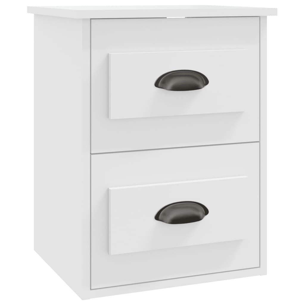 Mesas de cabeceira de parede 2 pcs 41,5x36x53 cm branco