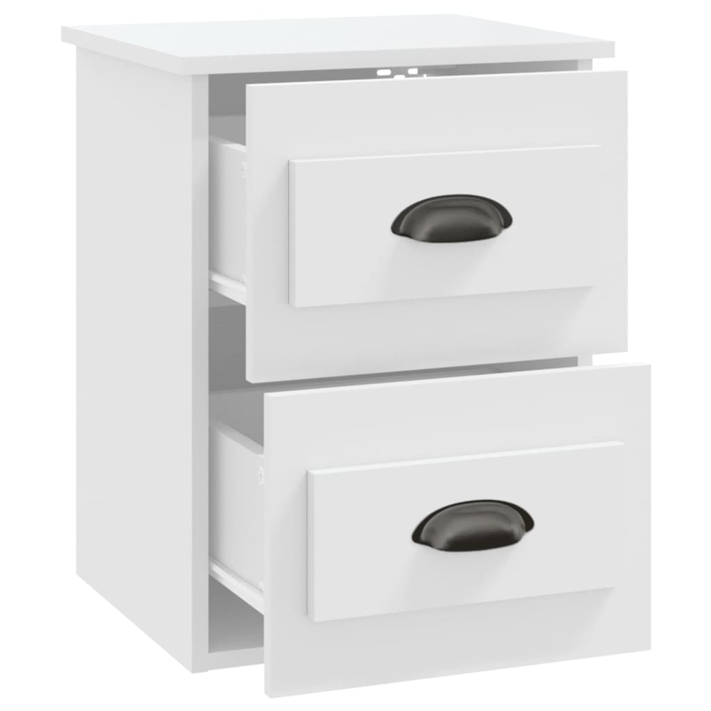 Mesas de cabeceira de parede 2 pcs 41,5x36x53 cm branco