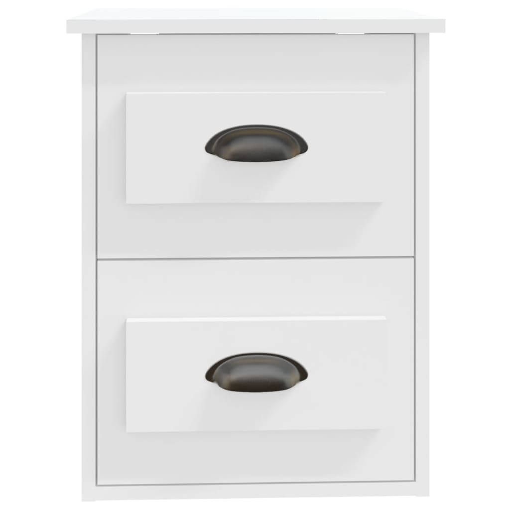 Mesas de cabeceira de parede 2 pcs 41,5x36x53 cm branco