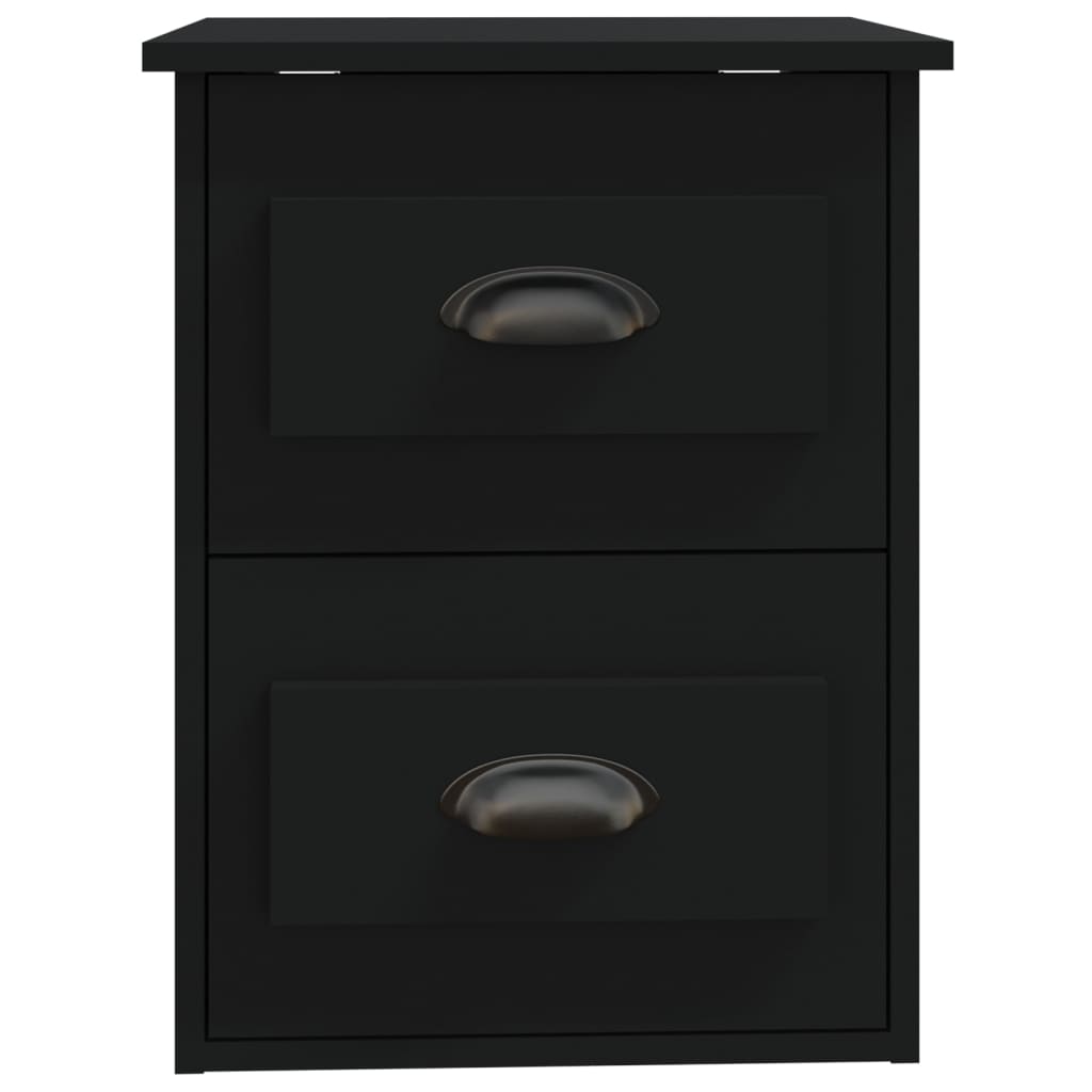 Mesas de cabeceira de parede 2 pcs 41,5x36x53 cm preto