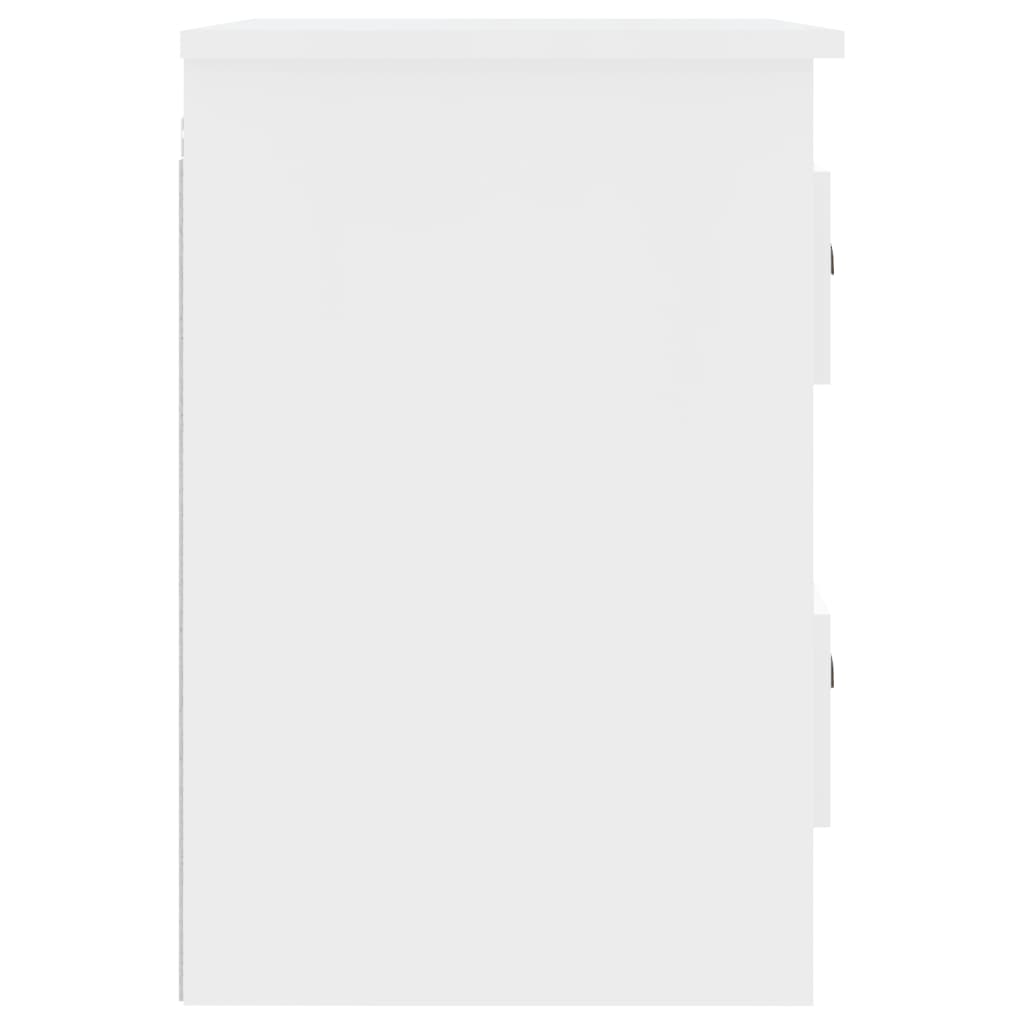 Mesa de cabeceira de parede 41,5x36x53 cm branco brilhante
