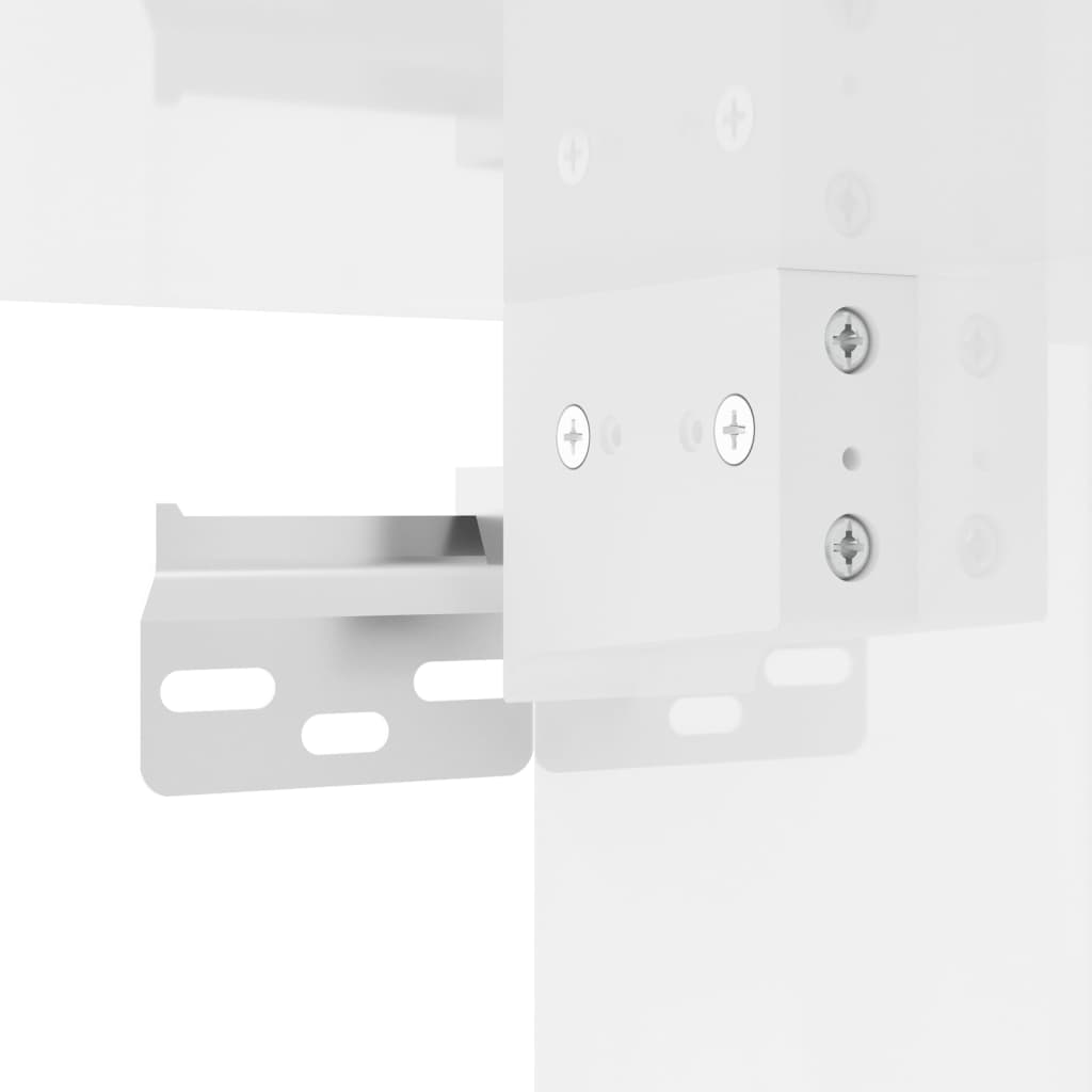 Mesas de cabeceira parede 2 pcs 41,5x36x53 cm branco brilhante