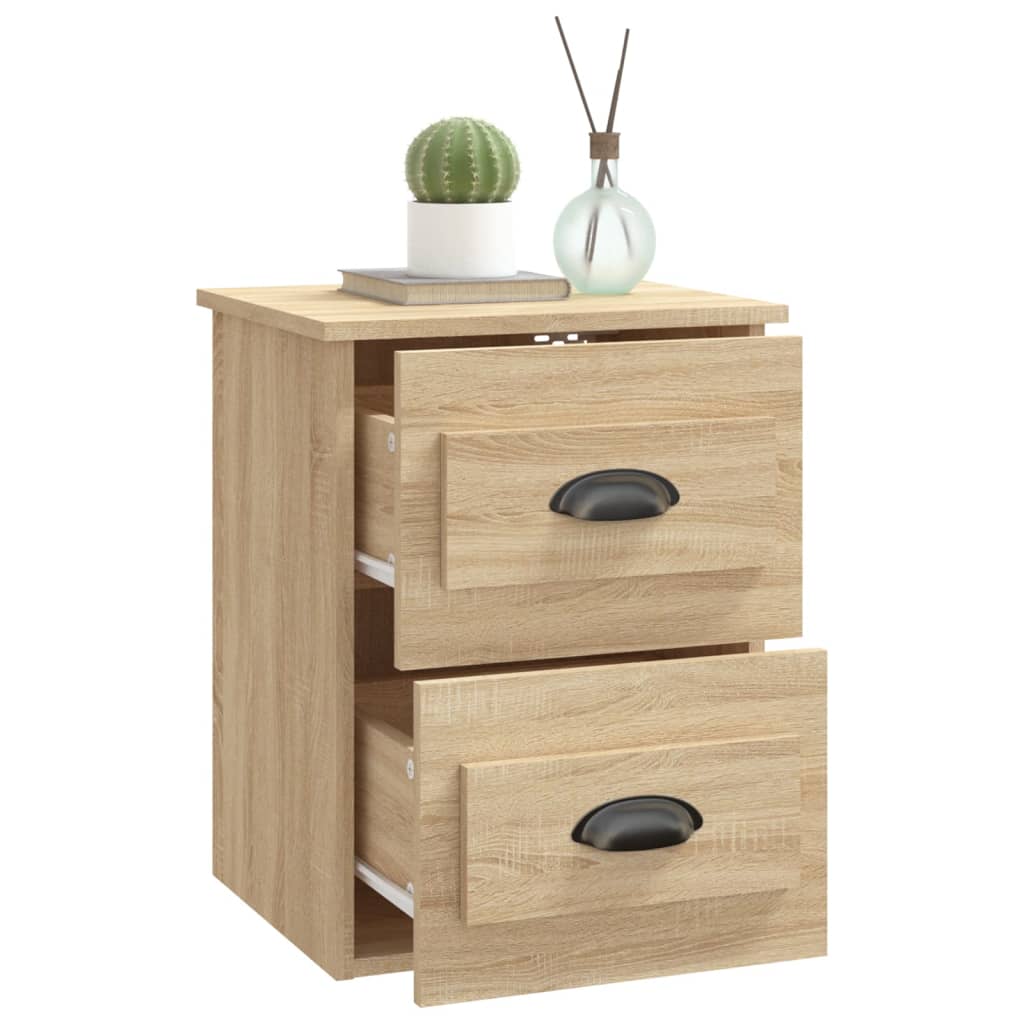 Mesas de cabeceira parede 2 pcs 41,5x36x53 cm carvalho sonoma