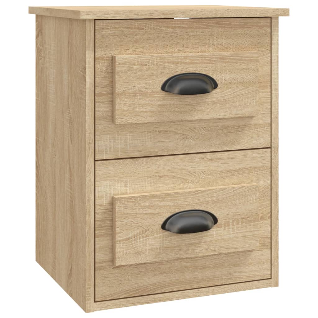 Mesas de cabeceira parede 2 pcs 41,5x36x53 cm carvalho sonoma