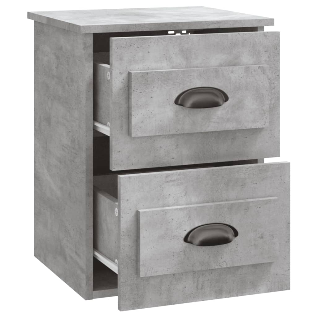 Mesa de cabeceira de parede 41,5x36x53 cm cinzento cimento
