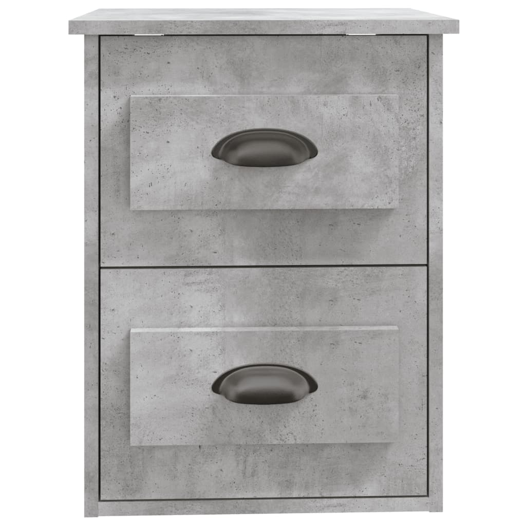Mesa de cabeceira de parede 41,5x36x53 cm cinzento cimento