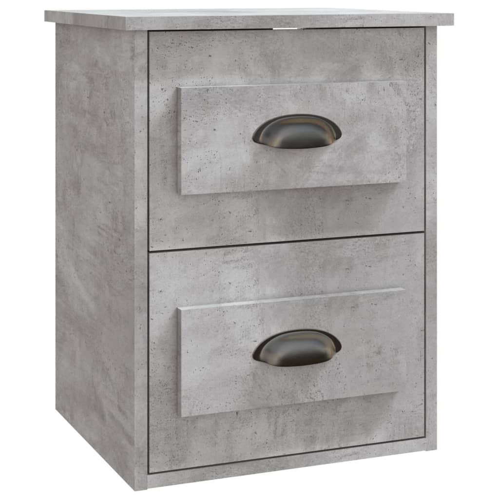 Mesas de cabeceira parede 2 pcs 41,5x36x53 cm cinzento cimento