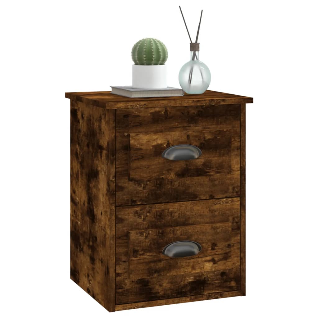 Mesa de cabeceira de parede 41,5x36x53 cm carvalho fumado