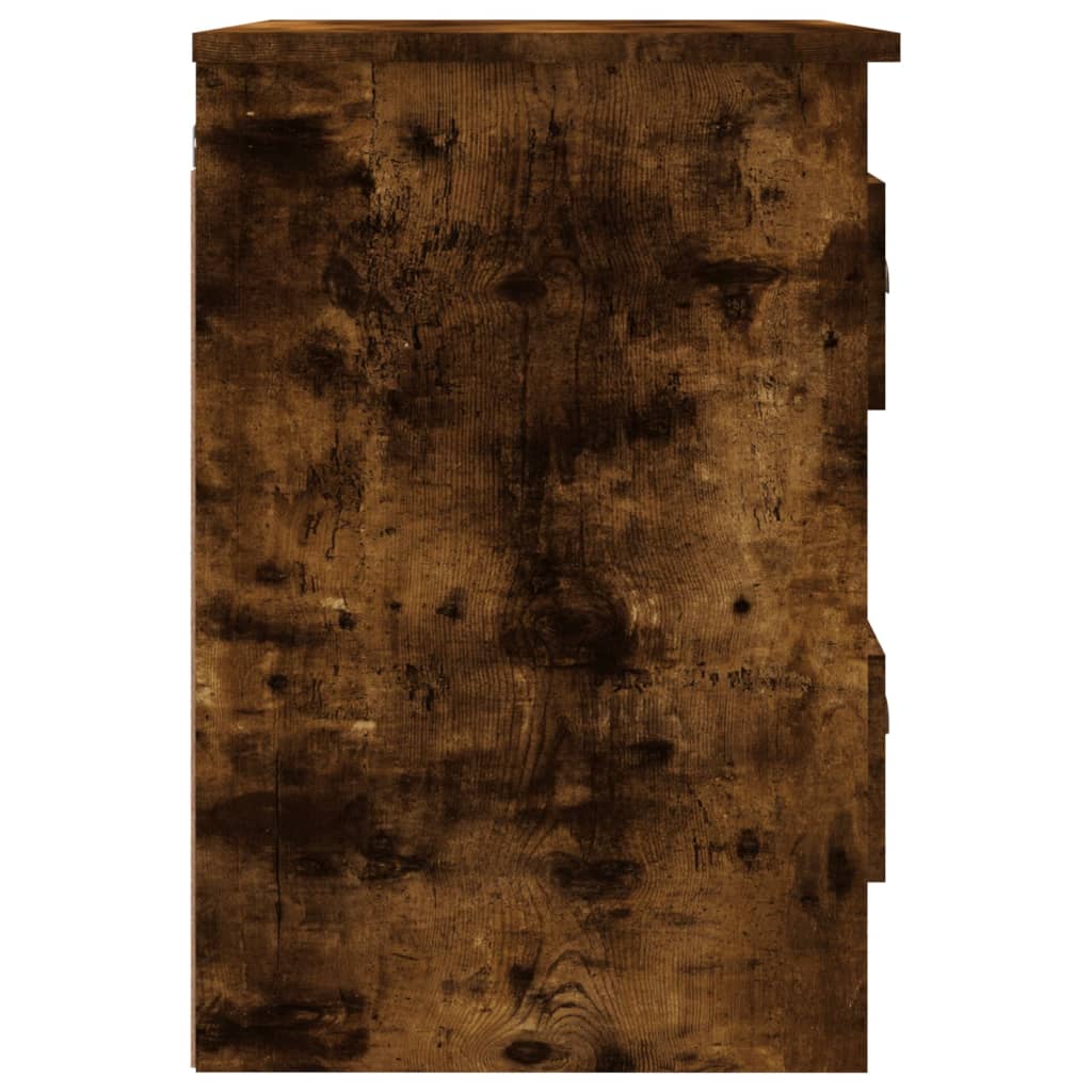 Mesa de cabeceira de parede 41,5x36x53 cm carvalho fumado