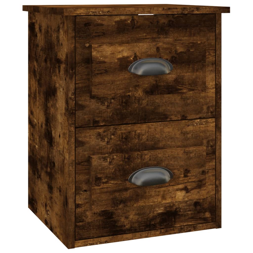 Mesas de cabeceira parede 2 pcs 41,5x36x53 cm carvalho fumado