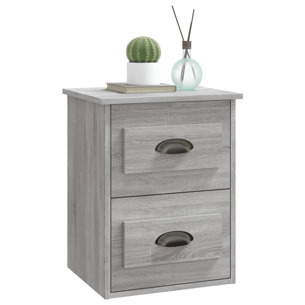 Mesa de cabeceira de parede 41,5x36x53 cm cinzento sonoma