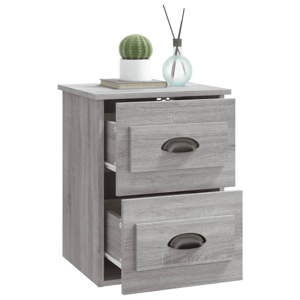 Mesa de cabeceira de parede 41,5x36x53 cm cinzento sonoma