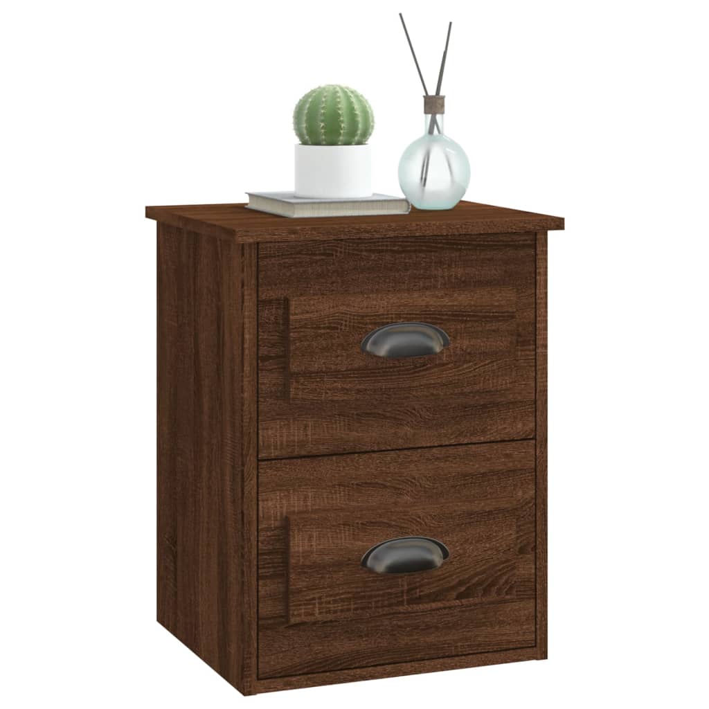 Mesa de cabeceira de parede 41,5x36x53 cm carvalho castanho