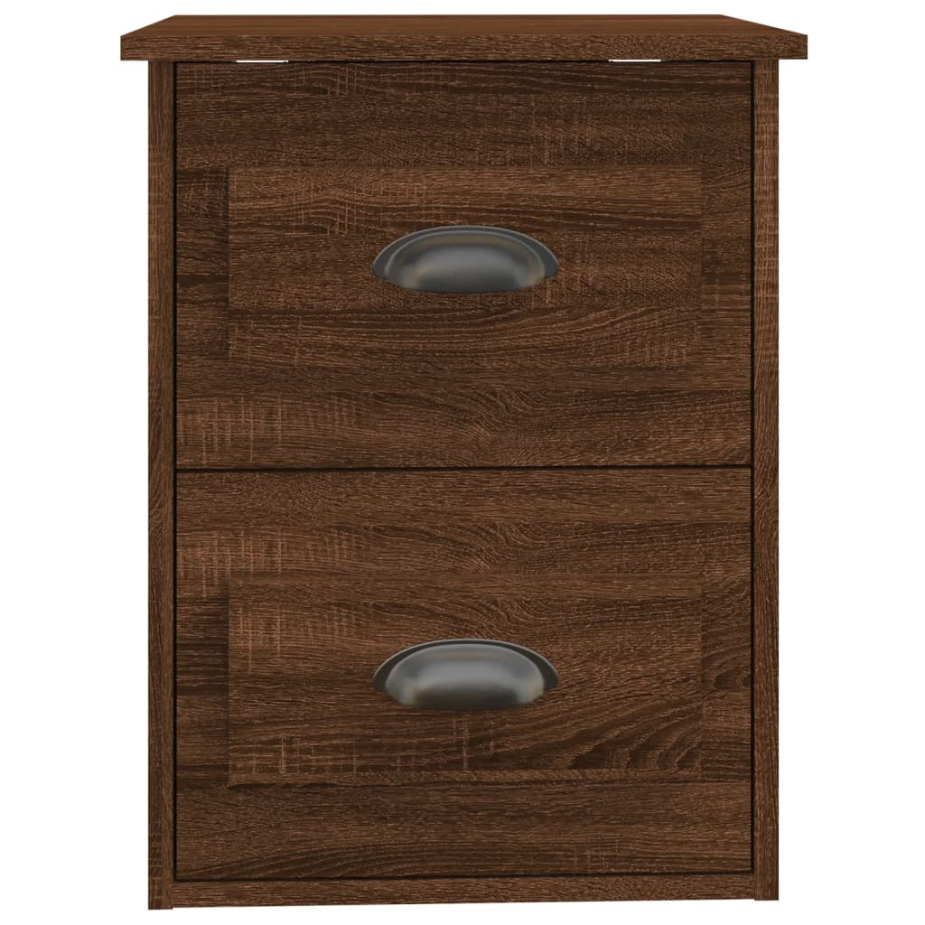 Mesas de cabeceira parede 2 pcs 41,5x36x53 cm carvalho castanho