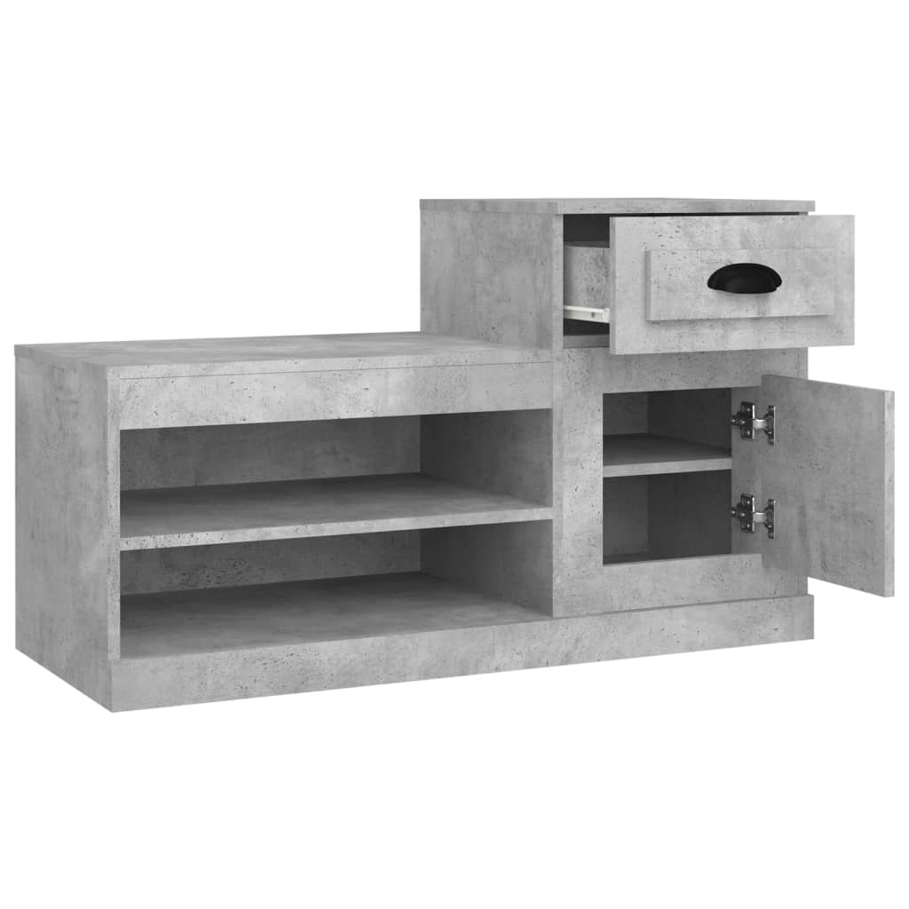 Sapateira 100x42x60 cm derivados de madeira cinzento cimento