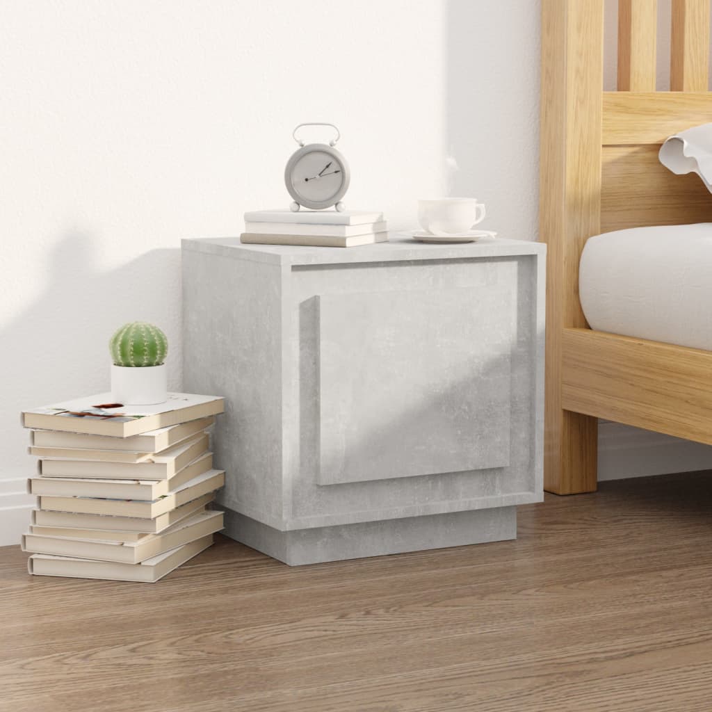 Mesas cabeceira 2pcs 44x35x45cm derivados madeira cinza cimento