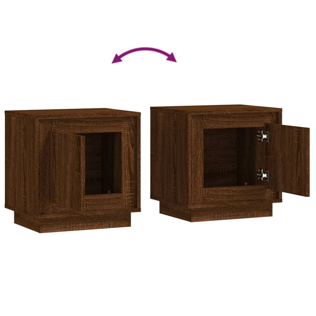 Mesas cabeceira 2 pcs 44x35x45 deriv. madeira carvalho castanho