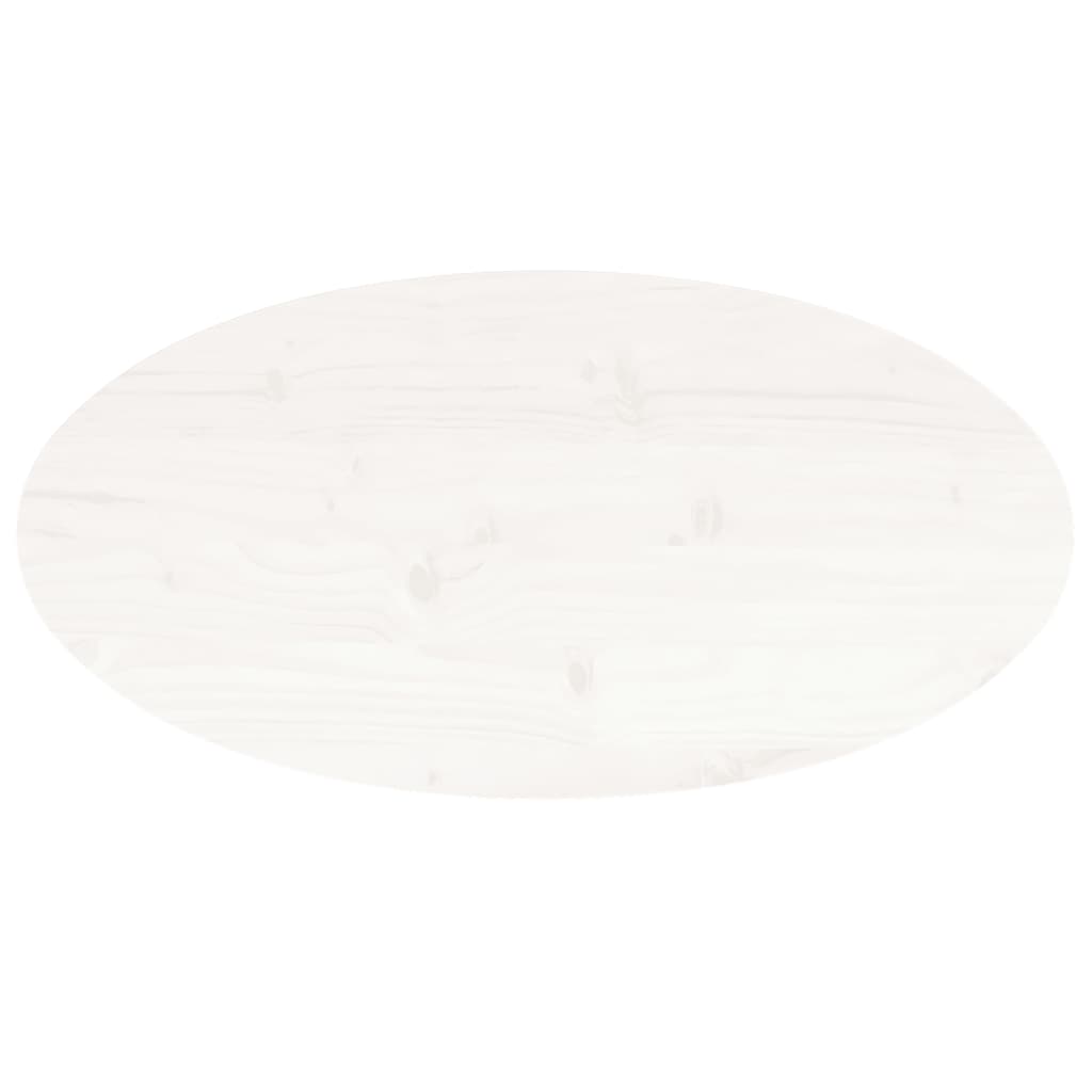 Tampo de mesa oval 80x40x2,5 cm pinho maciço branco