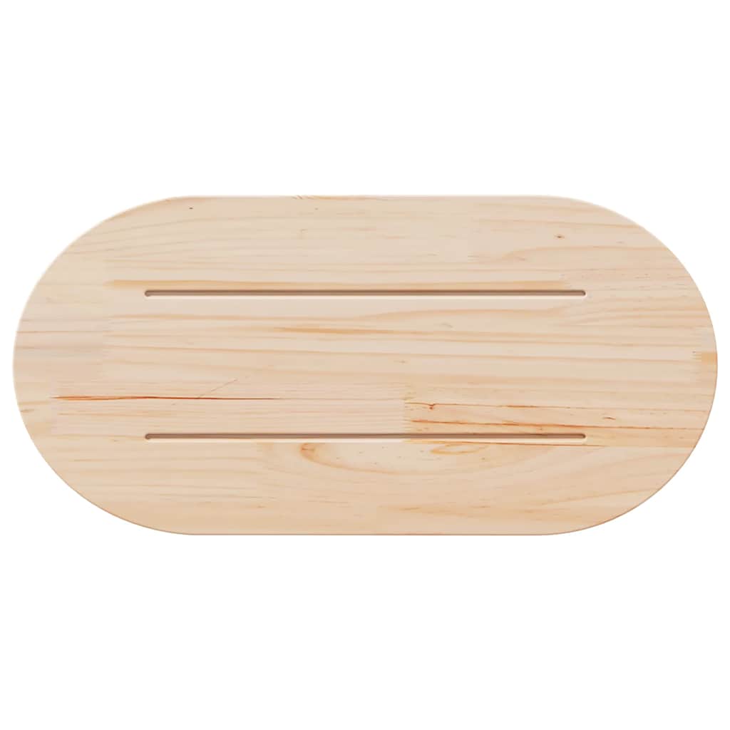 Tampo de mesa oval 60x30x2,5 cm madeira de pinho maciça branco