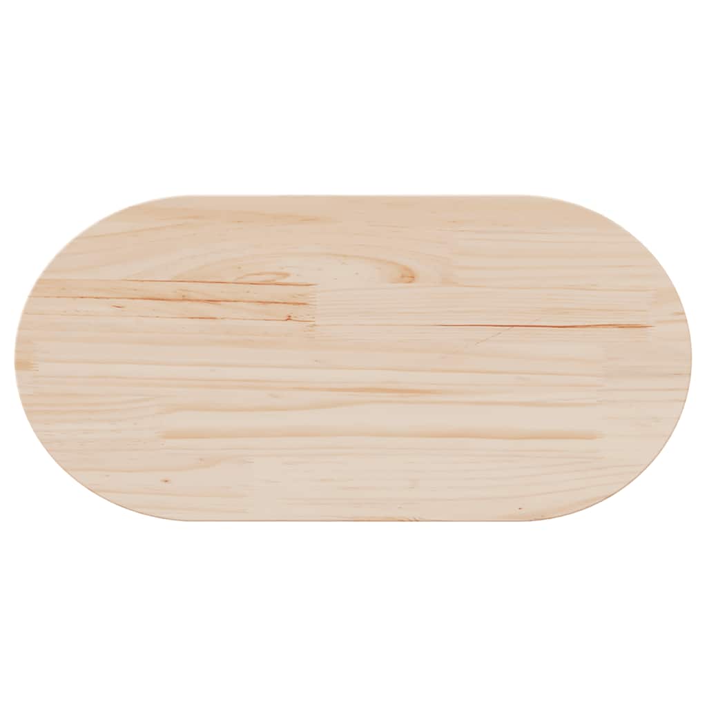 Tampo de mesa 70x35x2,5 cm madeira maciça pinho oval