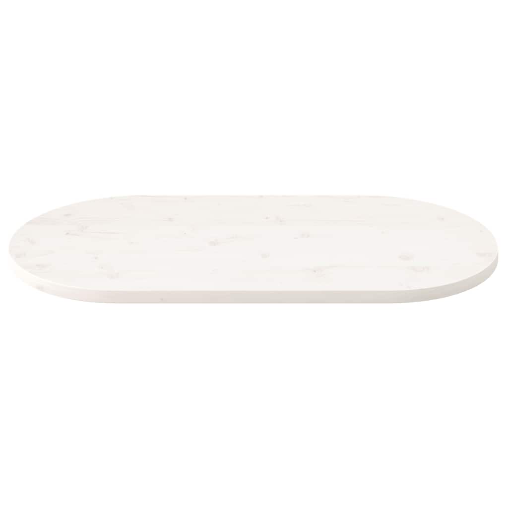 Tampo de mesa oval 110x55x2,5 cm pinho maciço branco