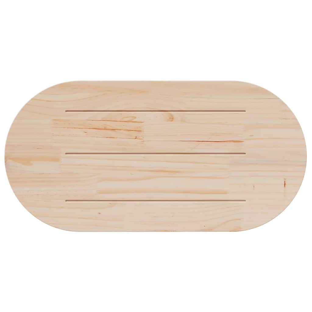 Tampo de mesa oval 110x55x2,5 cm pinho maciço branco