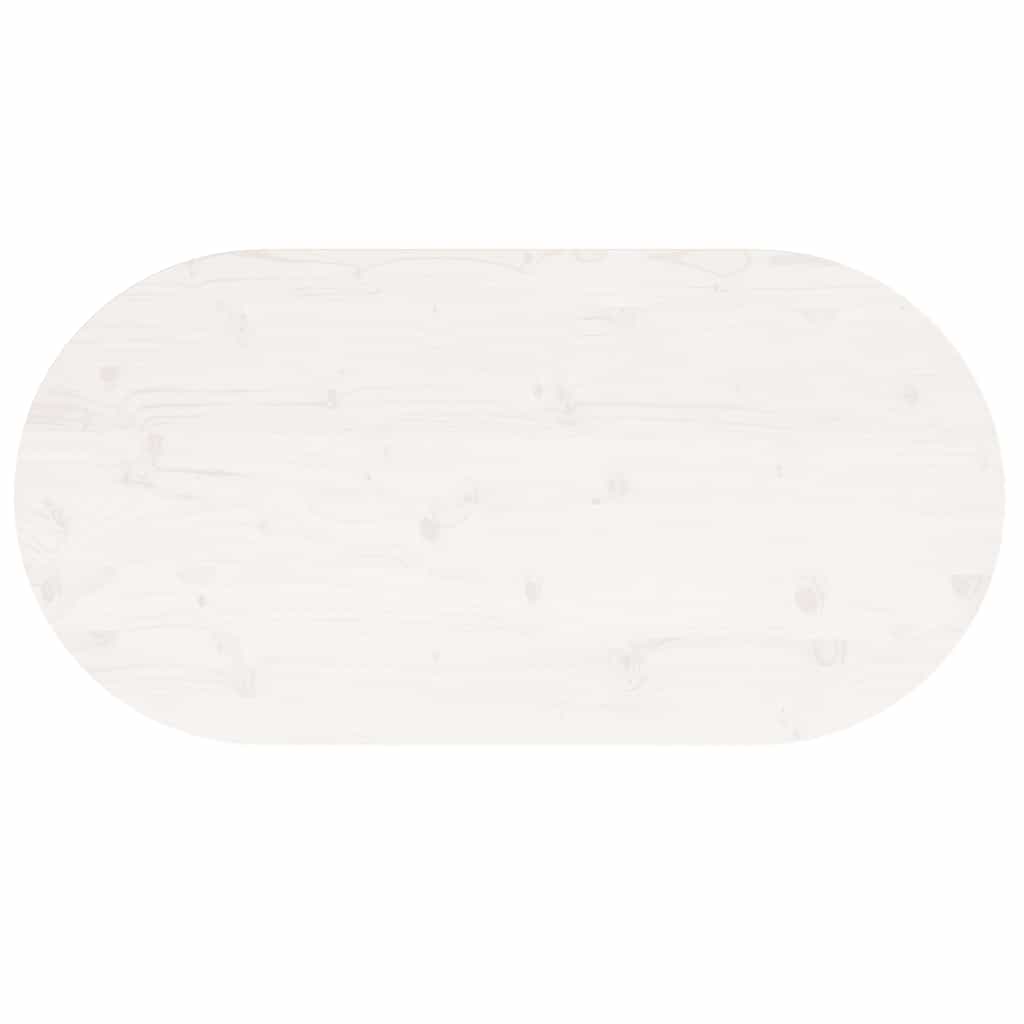 Tampo de mesa oval 110x55x2,5 cm pinho maciço branco