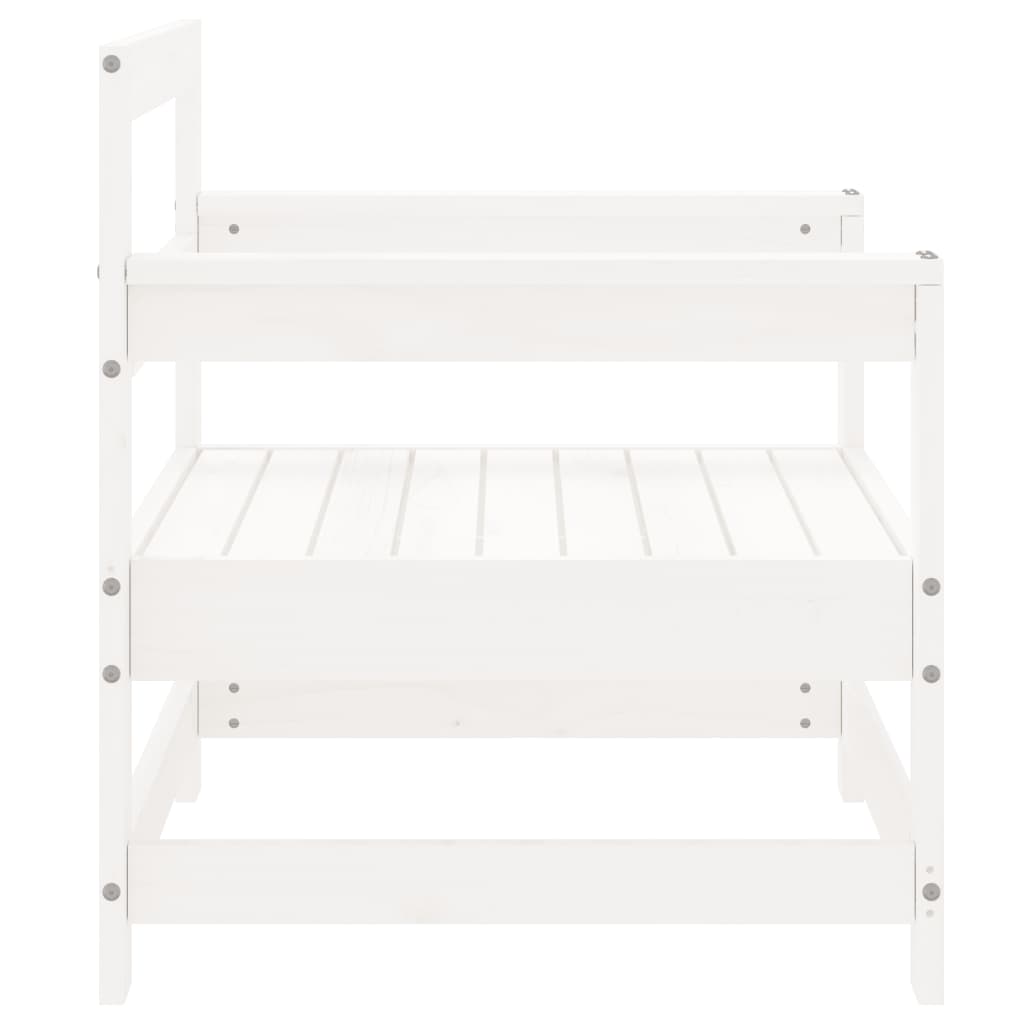 Cadeiras de jardim 2 pcs madeira de pinho maciça branco