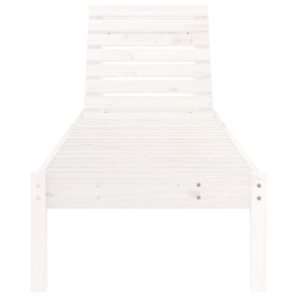 Espreguiçadeiras 2 pcs 199,5x60x74 cm pinho maciço branco