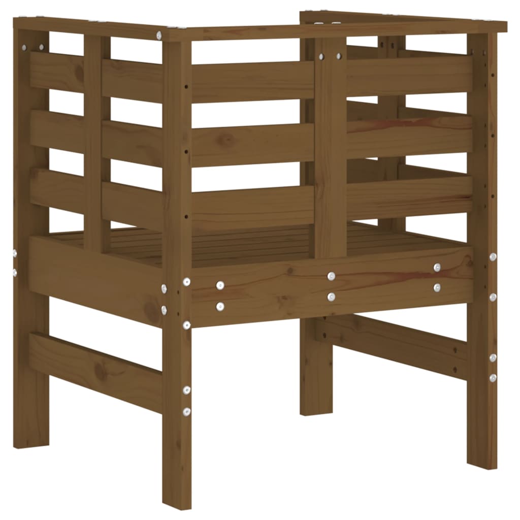 Cadeiras de jardim 2 pcs 61,5x53x71cm pinho maciço castanho-mel
