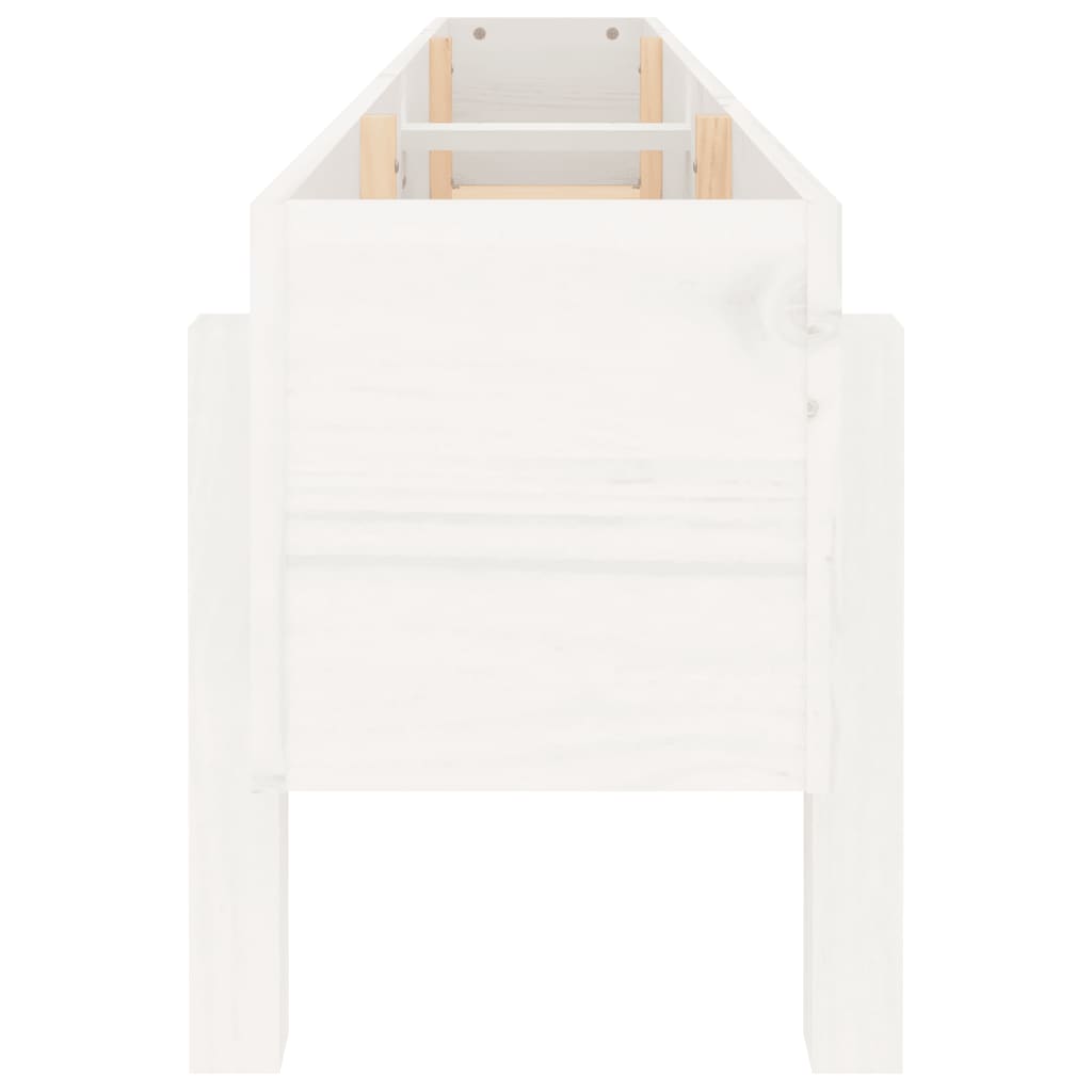 Canteiro elevado de jardim 160x30x38 cm pinho maciço branco