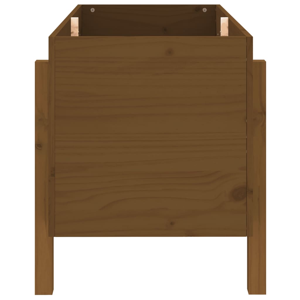 Canteiro elevado jardim 101x50x57 cm pinho maciço castanho-mel