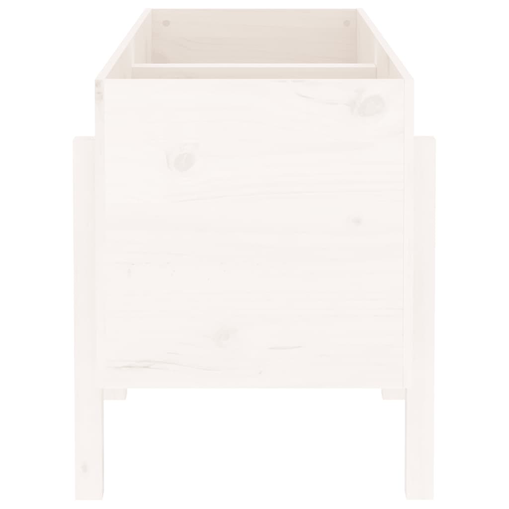 Canteiro elevado de jardim 121x50x57 cm pinho maciço branco
