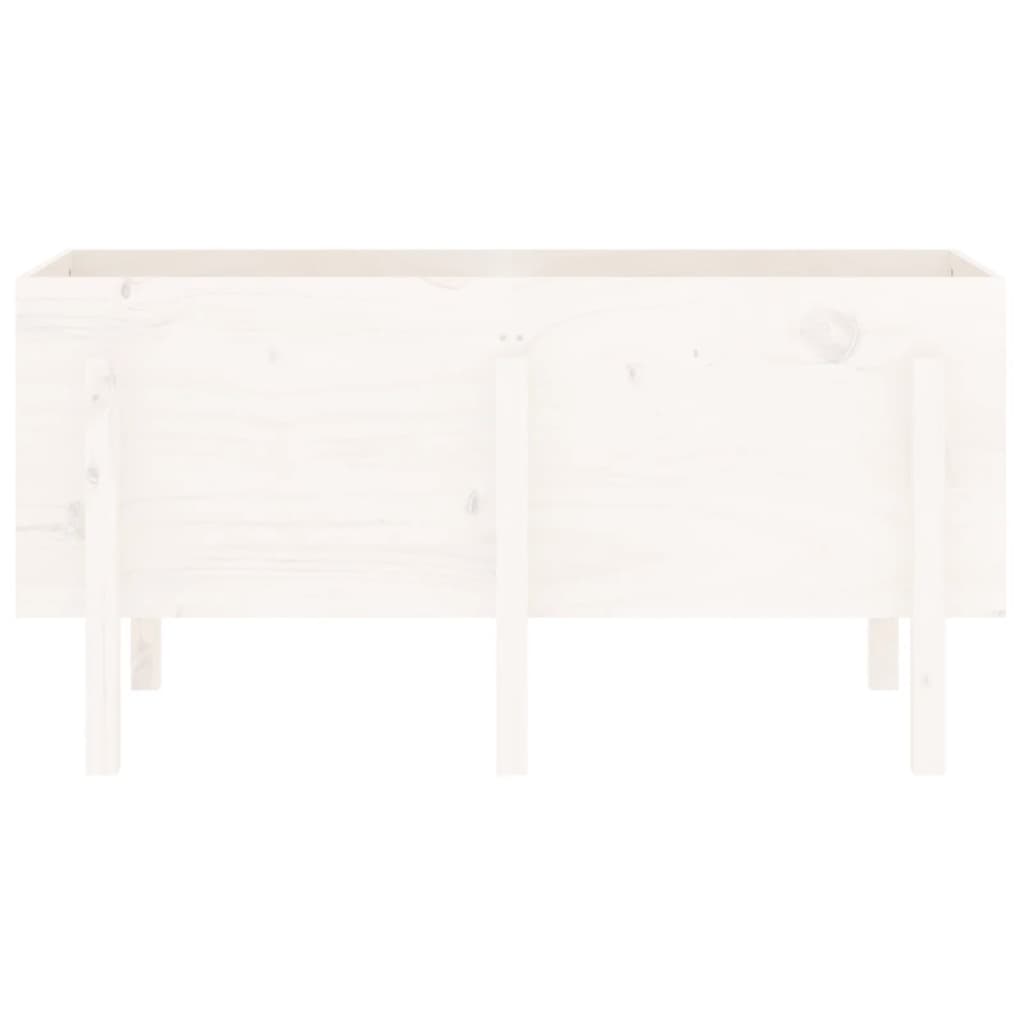 Canteiro elevado de jardim 121x50x57 cm pinho maciço branco
