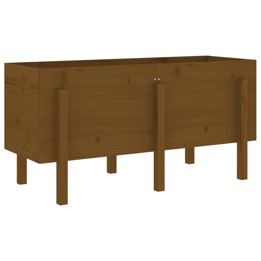 Canteiro elevado jardim 121x50x57 cm pinho maciço castanho-mel