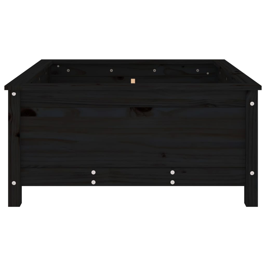 Vaso/floreira de jardim 82,5x82,5x39 cm pinho maciço preto