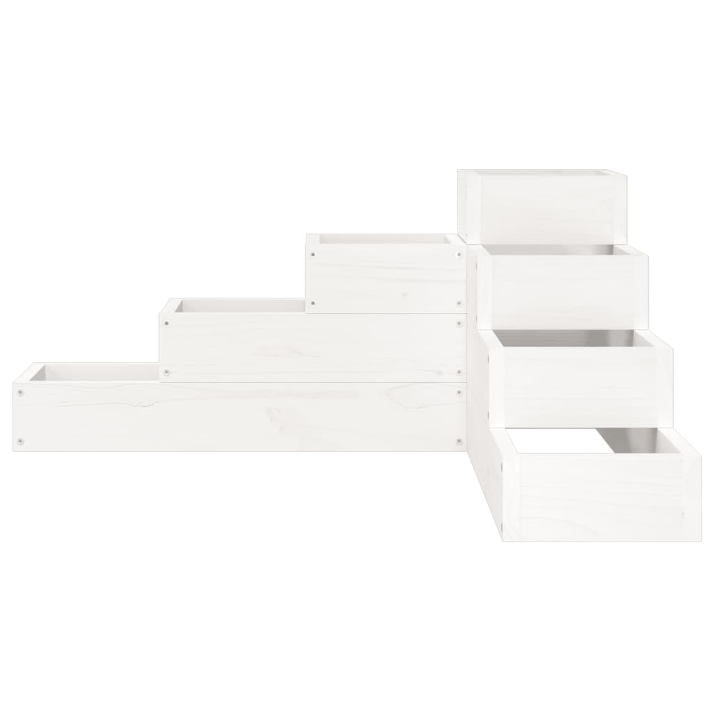 Floreira de jardim c/ 4 níveis 80,5x79x36cm pinho maciço branco
